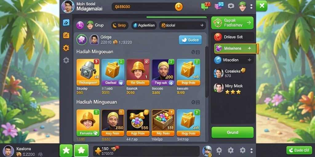 danagame - Fitur sosial untuk berinteraksi dengan teman.